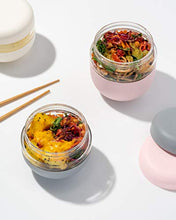 Load image into Gallery viewer, W&amp;P Porter Seal Tight Glass Lunch Bowl Container w/ Lid | Charcoal 16 Ounces | Leak &amp; Spill Proof, Soup &amp; Stew Food Storage, Meal Prep, Airtight, Microwave and Dishwasher Safe, BPA-Free Glass
