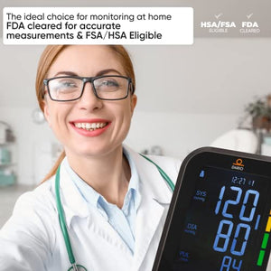 Dario Blood Pressure Monitor Gen2 - Automatic Digital BP Machine with Large Backlit Display Upper Arm Meter and Large Cuff for Accurate Home Use, with Carrying Case (Large 8.75-16.5 in (22-42cm))