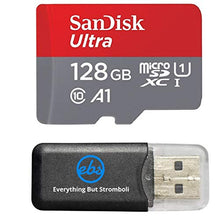 Load image into Gallery viewer, SanDisk 128GB Ultra Micro SDXC Memory Card Works with Samsung Galaxy Tab A 10.5, J3, J4, J7 Star, Amp Prime 3 Cell Phones UHS-I Class 10 100mb/s Bundle with Everything but Stromboli Card Reader
