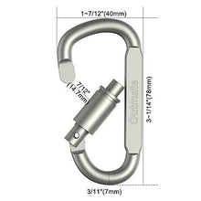 Load image into Gallery viewer, Outmate Aluminum D-Ring Locking Carabiner Light but Strong NOT for Climbing(Pack of 6)
