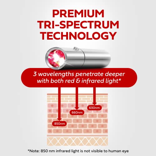 Load image into Gallery viewer, Exerscribe Red Light Therapy for Face and Body Use - RedTonic Handheld LED Infrared Light Device with 630nm, 660nm & 850nm Wavelengths
