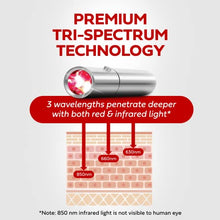Load image into Gallery viewer, Exerscribe Red Light Therapy for Face and Body Use - RedTonic Handheld LED Infrared Light Device with 630nm, 660nm &amp; 850nm Wavelengths
