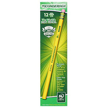 Load image into Gallery viewer, Ticonderoga Graphite Pencils, Wood-Cased #2 HB Soft, with Eraser, Yellow, 72-Pack.
