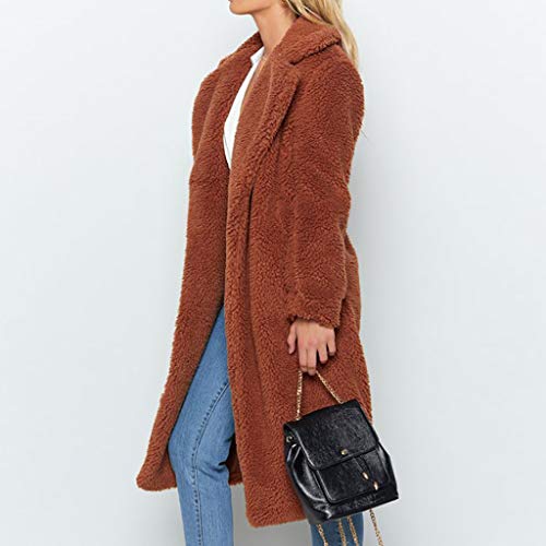 Load image into Gallery viewer, WYTong Winter Maxi Coat For Womens Fashion Warm Faux Fur Coat Jacket Casual Solid Long Parka Outerwear(Brown,L)
