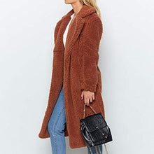 Load image into Gallery viewer, WYTong Winter Maxi Coat For Womens Fashion Warm Faux Fur Coat Jacket Casual Solid Long Parka Outerwear(Brown,L)
