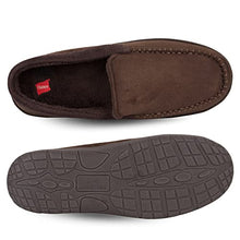Load image into Gallery viewer, Hanes Mens Moccasin Slipper House Shoe With Indoor Outdoor Memory Foam Sole Fresh IQ Odor Protection , Brown/Brown , Large
