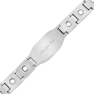 Willis Judd DAD Titanium Magnetic Bracelet with Carbon Fiber Engraved Love You Dad Adjustable Gift Box Included