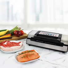 Load image into Gallery viewer, NESCO VS-12, Deluxe Vacuum Sealer with Bag Starter Kit and Viewing Lid, Compact Design, Silver

