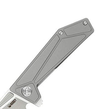 Load image into Gallery viewer, KUBEY KB256 Folding Pocket Knife – Frame Lock Tactical Knife with 3.54in AUS-10 Sand Blast &amp; Brush Blade – Solid Outdoor Knife with Titanium Handle for Hiking Hunting and EDC Carry (Grey)
