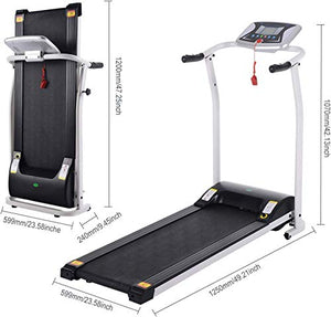 Electric Folding Treadmill for Home with LCD Monitor,Pulse Grip and Safe Key Fitness Motorized Running Jogging Walking Exercise Machine Space Saving for Home Gym Office Easy Assembly (Gray)