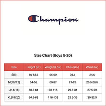 Load image into Gallery viewer, Champion Boys Sweatpant Heritage Collection Slim Fit Brushed Fleece Big and Little Boys Kids (X-Large, Black Script)

