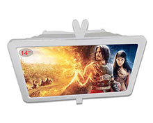 Load image into Gallery viewer, 14 Inch Mobile Phone 3D Screen Magnifier Smartphone Magnifying Glass Enlarger Screen with Foldable Holder Stand for All Smart Phones (White)

