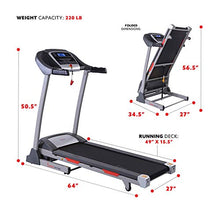 Load image into Gallery viewer, Sunny Health &amp; Fitness Portable Treadmill with Auto Incline, Device Holder, Pulse Grips, 220 LB Max Weight and Shock Absorbers - SF-T7705
