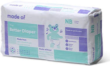 Load image into Gallery viewer, MADE OF Baby Diapers Newborn -10 Hour Absorbent Diapers, Diapers Sensitive Skin, Hypoallergenic Diapers, Unscented Diapers, Pediatrician and Dermatologist Tested, Up to 10 pounds (Size 0 (Newborn))
