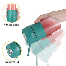 Load image into Gallery viewer, Portable Blender For Shakes And Smoothies With Reusable Straw Green Mini Blender Safety USB Rechargeable Personal Blender Cup Handheld Small Blender For Office，Sports,Travel,Gym Outdoor Actitvities 280ml Portable Blender
