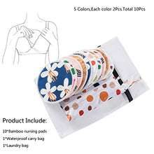 Load image into Gallery viewer, Organic Bamboo Nursing Pads for Breastfeeding - 10 Washable Pads + Wet Bag +Wash Bag, Super Absorbent Breast Pads Nipple Pads for Breastfeeding Reusable Breast Pads for Breastfeeding(Large 4.7")
