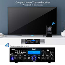 Load image into Gallery viewer, Wireless Bluetooth Power Amplifier System - 200W Dual Channel Sound Audio Stereo Receiver w/ USB, SD, AUX, MIC IN w/ Echo, Radio, LCD - For Home Theater Entertainment via RCA, Studio Use - Pyle PDA6BU

