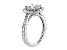 Load image into Gallery viewer, Zoe R Sterling Silver Micro Pave Hand Set Cubic Zirconia Halo 6mm Cushion-Cut Center Wedding Set Size 6
