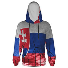 Load image into Gallery viewer, Slovakia Flag 4 Print Hoodies Kids 3D Print Sweatshirts Long Sleeve Pullover Hoodies with Pocket for Teen Boys and Girls Black

