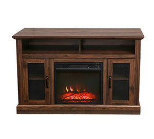Festival Depot 43" Wide TV Stand with Electric Fireplace Console for TVs up to 55",for Living Room (43inch Espresso)
