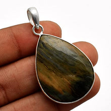 Load image into Gallery viewer, Silver Palace 925 Sterling Silver Natural Pietersite Gemstone Teardrop Pendants For Women Gift
