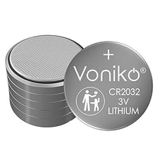 Load image into Gallery viewer, VONIKO 3 Volt CR2032 Battery 6 Pack – Lithium Batteries – 2032 Button Battery Flat – 7 Years Shelf Life
