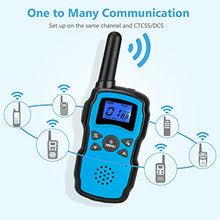 Load image into Gallery viewer, Wishouse 2 Rechargeable Walkie Talkie for Kids with Charger Battery,Family Walky Talky for Adult Cruise Ship, Outdoor Camping Hiking Fun Toys Birthday Xmas Gift for Girls Boys Blue
