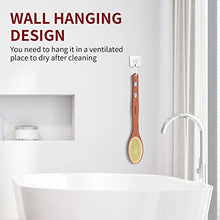 Load image into Gallery viewer, Metene Shower Brush with Upgrade 17-inch Rosewood Handle, Double-Sided Body Brush with Stiff and Soft Natural Bristles for Wet or Dry Brushing, Back Scrubber for Gentle Exfoliating and Clean Easily
