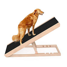 Load image into Gallery viewer, SASRL Adjustable Pet Ramp for All Dogs and Cats - Folding Portable Dog Ramp for Couch or Bed with Non Slip Carpet Surface, 40”Long and Height Adjustable from 9”to 24” - Up to 100 Lbs

