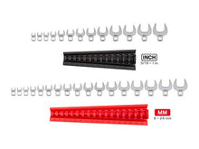 Load image into Gallery viewer, TEKTON 3/8 Inch Drive Crowfoot Wrench Set, 30-Piece (5/16-1 in, 8-24 mm) - Racks | WCF92301
