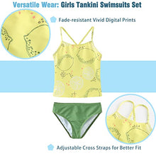 Load image into Gallery viewer, Big Girls 3 Piece Rash Guard Swimsuits Set Tankini Bathing Suits for Girls Long Sleeve Beach Swimwear Yellow Size 14/12-14 Years

