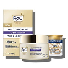 Load image into Gallery viewer, RoC Crepe Repair Anti Aging Daily Face Moisturizer &amp; Neck Firming Cream (1.7 oz) + RoC Retinol Wrinkle Smoothing Capsules (7 CT), Skin Care Treatment
