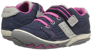 Stride Rite baby girls Srt Soft Motion Artie Athletic Sneaker, Navy/Pink, 4 Toddler US