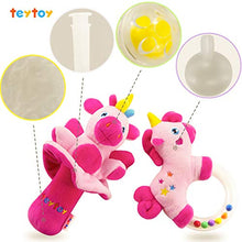 Load image into Gallery viewer, teytoy 2pcs Soft Baby Rattles, Pink Horse &amp; Angel Pig Baby Girl Toy 3 6 9 12 Month Baby Shower
