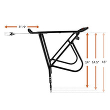 Load image into Gallery viewer, Ibera Bike Rack – Bicycle Touring Carrier with Fender Board, Frame-Mounted for Heavier Top &amp; Side Loads, Height Adjustable for 26&quot;-29&quot; Frames
