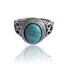 Load image into Gallery viewer, supaen Fashion Women 925 Sterling Silver Turquoise Moonstone Ring Wedding Jewelry 6-10 (10)
