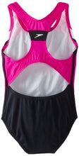 Load image into Gallery viewer, Speedo Girl's Swimsuit One Piece Infinity Splice Thick Strap , New Blush, 7
