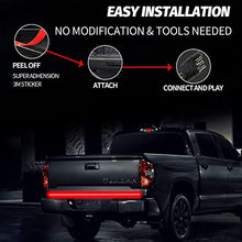 Load image into Gallery viewer, Truck Tailgate Light Bar 60” Triple Row 504 LED Strip with White Reverse Red Brake Amber Sequential Turn Signal Light Running Lamp for SUV Van - Trailer Strobe Taillight 2935 SMD LED Chips Waterproof
