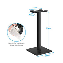 Load image into Gallery viewer, Headphone Stand Headset Holder New Bee Earphone Stand with Aluminum Supporting Bar Flexible Headrest ABS Solid Base for All Headphones Size (Black)
