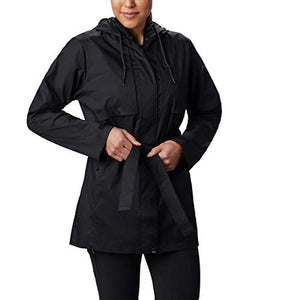 Columbia Women's Pardon My Trench Rain Jacket,Black,Small