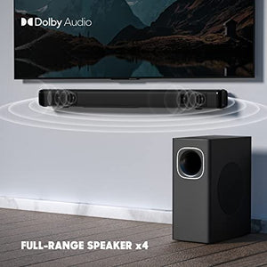 Sound Bar with 【Dolby】, 2.1 CH TV Soundbar with Subwoofer Works with 4K&HD TVs (D2, 200W)