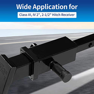 METOWARE Trailer Hitch Receiver Pin Lock, 5/8" Dia 3-1/2” Long Pin with 8 Anti-Rattle Rubber O-Rings Hitch Lock Fits 2" or 2-1/2" Receiver Tubes, Class III IV Hitches Trailer Truck Car Boat (1 Pack)