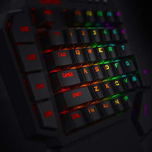 Load image into Gallery viewer, Redragon K585 DITI One-Handed RGB Mechanical Gaming Keyboard, Type-C Professional Gaming Keypad with 7 Onboard Macro Keys, Detachable Wrist Rest, 42 Keys (Black-Blue Switch)
