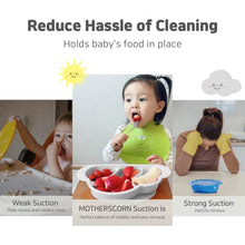 Load image into Gallery viewer, Mother's Corn Suction Plate for Baby | Divided Food-Grade 100% Silicone Feeding Bowls and Dishes for Kids, Infants &amp; Toddlers - BPA-FREE, Microwave, Dishwasher &amp; Oven Safe | Cloud design | Grey
