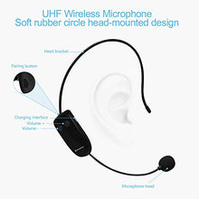 Load image into Gallery viewer, ZOWEETEK Voice Amplifier with UHF Wireless Microphone Headset, 10W 1800mAh Portable Rechargeable PA system Speaker for Multiple Locations such as Classroom, Meetings, Promotions and Outdoors
