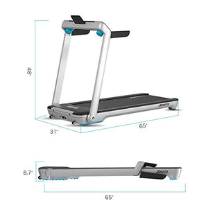Folding Treadmill Electric Motorized Running Machine 20'' Wide Tread Belt w/Incline LCD Display and Cup Holder Easy Assembly