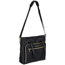 Load image into Gallery viewer, Kenneth Cole Reaction Chelsea Quilted Chevron 15" Laptop &amp; Tablet Business Tote With Removeable Shoulder Strap, Black
