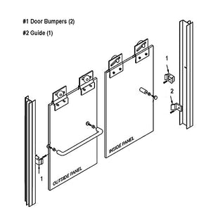 Gordon Glass Gray Jamb Guide and Bumpers for Sliding Shower Doors - Kit