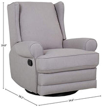 Load image into Gallery viewer, Amazon Brand – Ravenna Home Manning Swivel Base Recliner, 34.6"W, Grey
