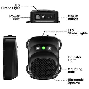 Loraffe Under Hood Rodent Ultrasonic Rat Repellent Mice Deterrent with Ultrasound and LED Flashlights, for 12V 24V Vehicle Auto Garage Pest Control, Keep Animal from Chewing Car Wiring
